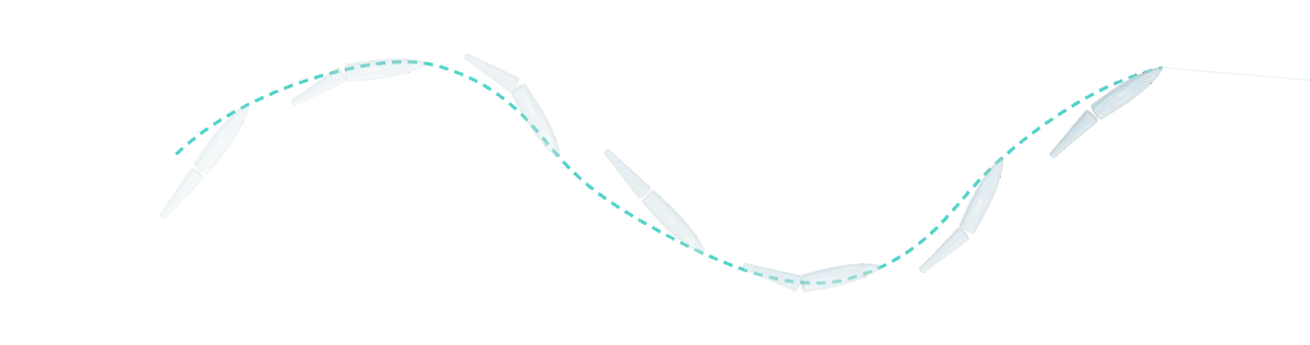 Illustrative top view of a jointed glide bait following an S-shaped swimming path